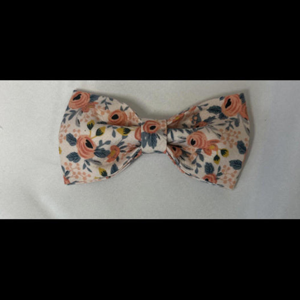Dog Collar  with Bow Floral Durable Nylon Adjustable M pets